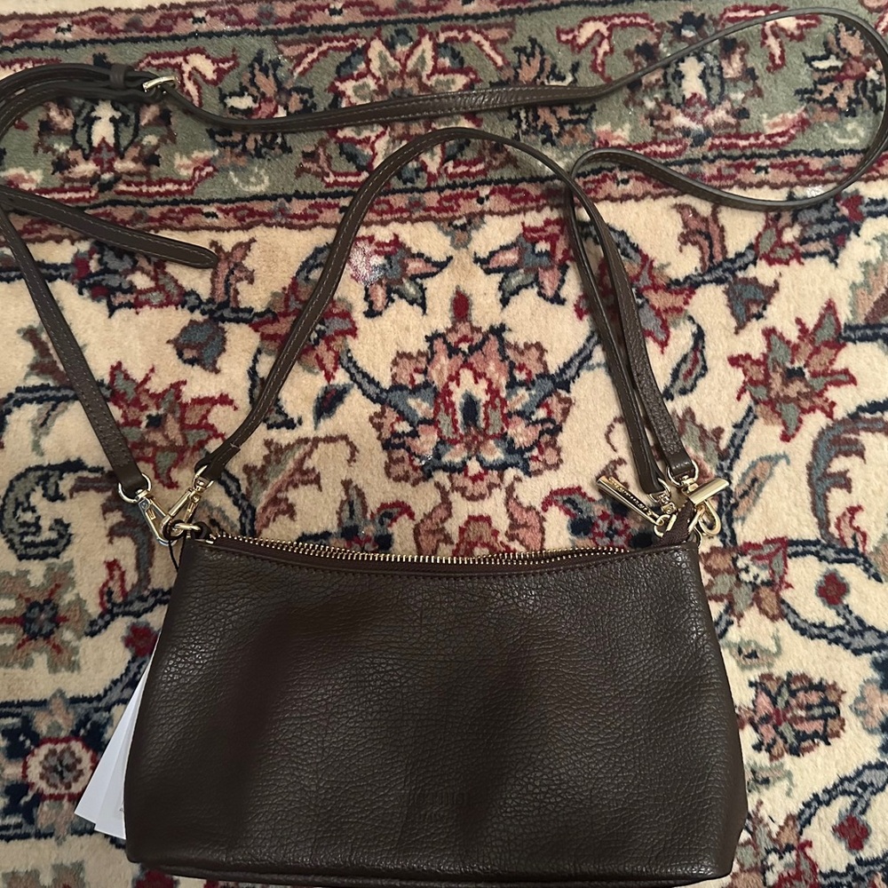 Dark Brown Leather Crossbody Bag - Picture 3 of 6